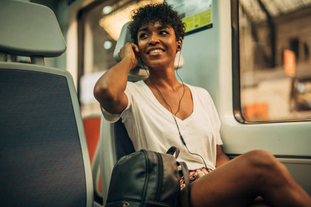 istock Pretty woman in train 1167375195