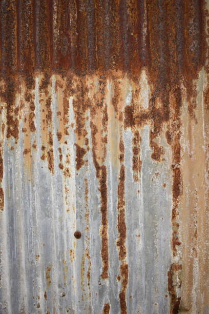 istock Corrugated zinc metal sheet, rusty zinc pattern. 1167377051