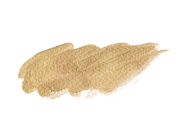 istock Hand drawn Gold Texture Paint Stain Illustration. Acrylic brush stroke. 1167378767