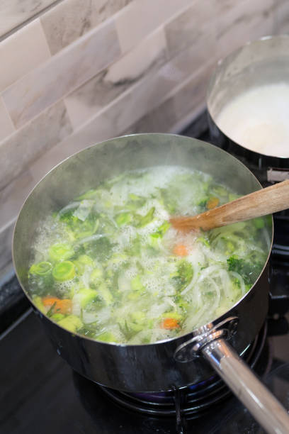 istock Vegetable soup full of protein and vitamins is boiling in pot 1167385235