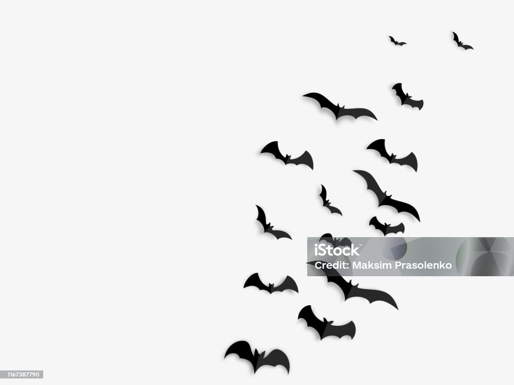 Ilustración de Feliz Concepto De Banner De Halloween Murciélagos De Papel  Negro Sobre Fondo Blanco Ilustración Vectorial y más Vectores Libres de  Derechos de Murciélago - iStock