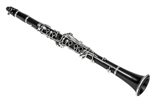 clarinete aislado sobre fondo blanco photo