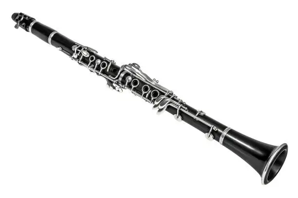 Photo of clarinet isolated over white background