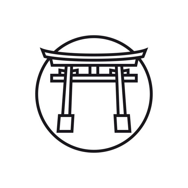 Vector Torii - Outline Icon Eps10 vector illustration with layers (removeable) and high resolution jpeg file included (300dpi). shinto shrine stock illustrations