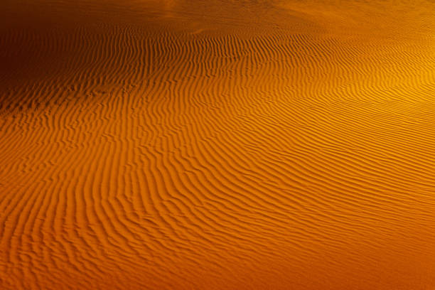 朝の抽象的な砂漠のミハミ、ザゴラ、サハラ、モロッコ、北アフリカ - landscape desert wave pattern erg chebbi dunes ストックフォトと画像