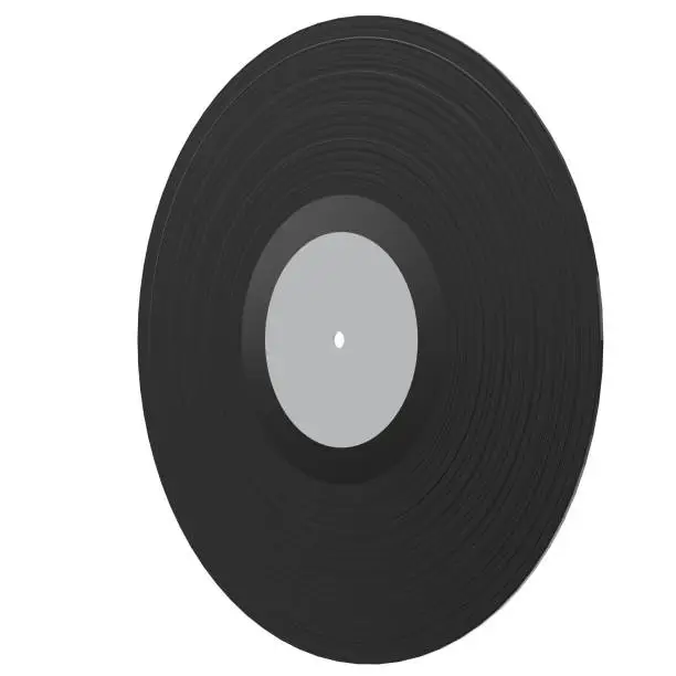 3D rendering illustration of a vinyl phonograph record