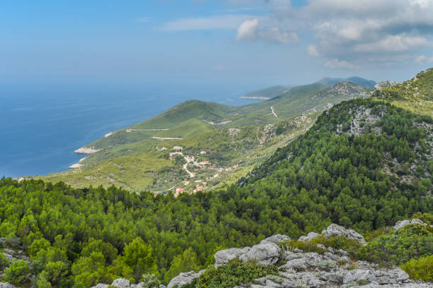istock Croatian island Mljet view on coastline from mountain 1167397663