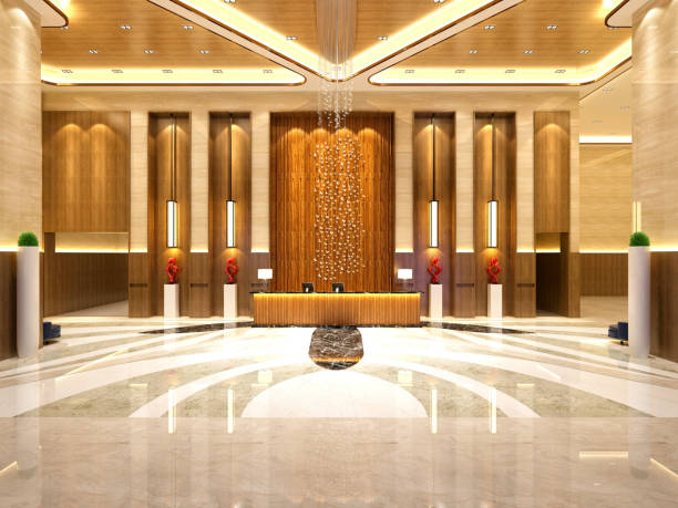 istock 3D Render of Luxury Hotel Lobby and Reception 1167398308
