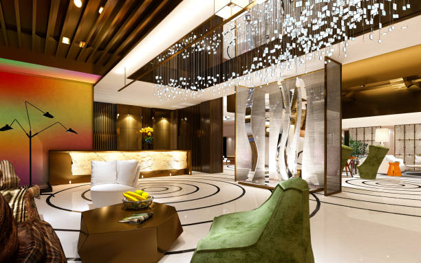 istock 3D Render of Luxury Hotel Lobby and Reception 1167399218