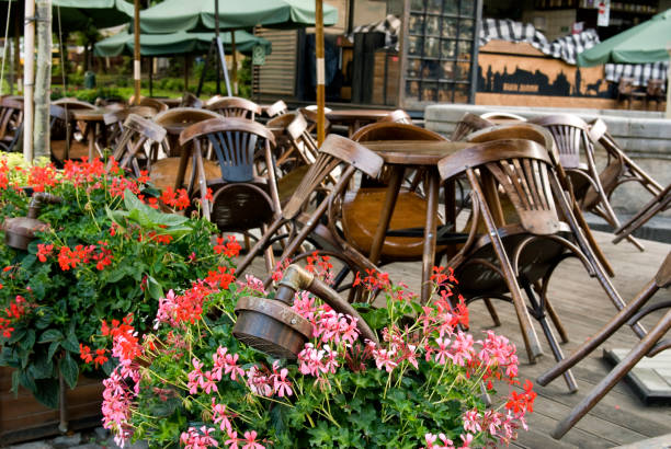 istock Closed cafe in Lviv, Ukraine 1167400755