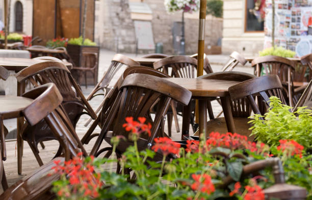 istock Closed cafe in Lviv, Ukraine 1167401026