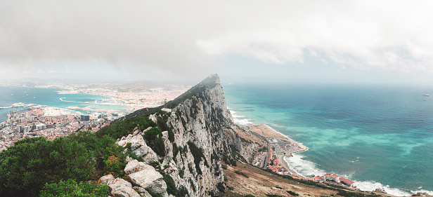 Panoramic view of Gibraltar rock.