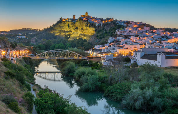 Scenic sight at sunset in Arcos de la Frontera, province of Cadiz, Andalusia, Spain. Scenic sight at sunset in Arcos de la Frontera, province of Cadiz, Andalusia, Spain. cádiz photos stock pictures, royalty-free photos & images