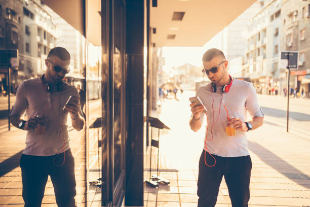 istock Drinking orange juice and staying in touch 1167409843