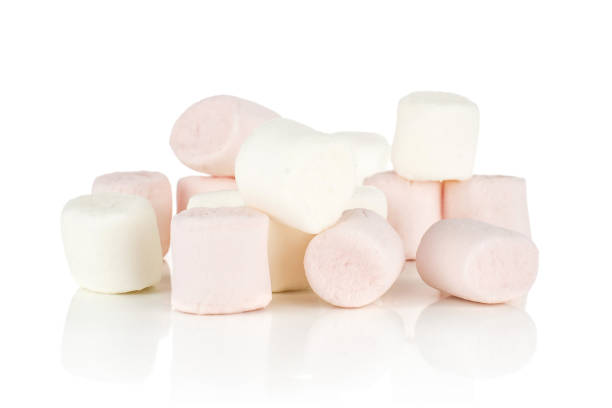 istock Sweet fluffy marshmallow isolated on white 1167410083