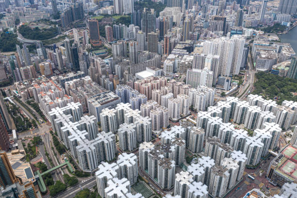 istock Private housing of Hong Kong from drone view 1167410135