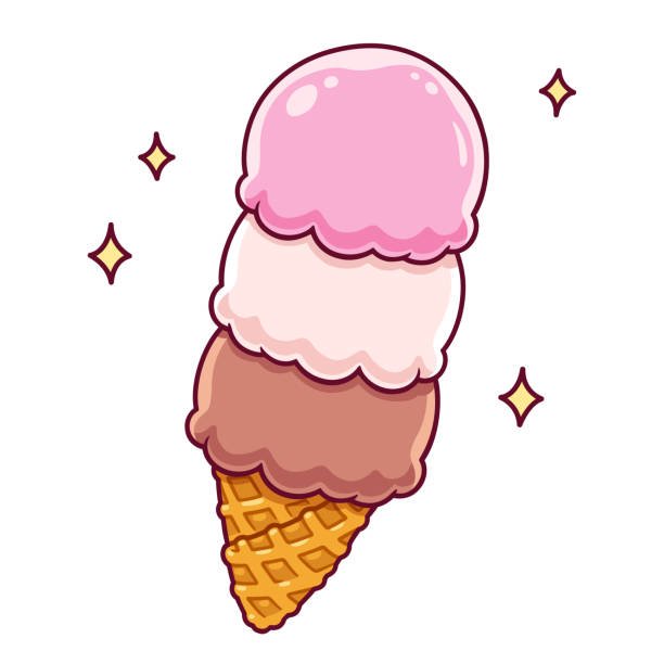 ilustrações de stock, clip art, desenhos animados e ícones de cartoon ice cream cone - wafer waffle isolated food
