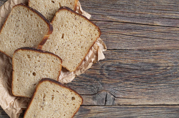 istock Slices of rye bread on table 1167420063