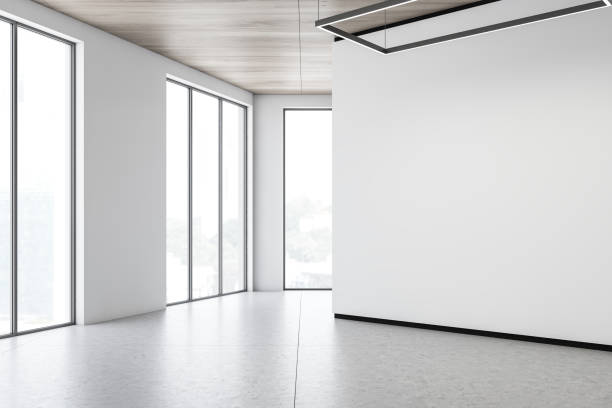 istock Mock up wall in white loft gallery interior 1167422147