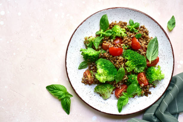 istock Buckwheat salad with vegetables 1167423383