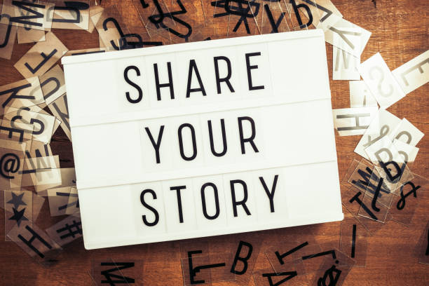 condividi la tua storia - condivisione foto e immagini stock