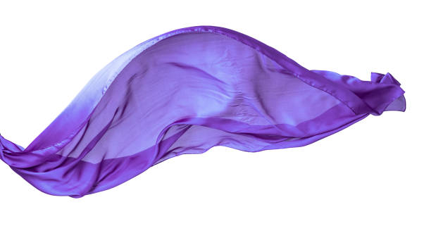 istock Smooth purple transparent cloth isolated on white background. 1167426957