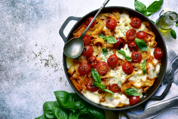 istock Pasta casserole with tomatoes and mozzarella cheese 1167427911