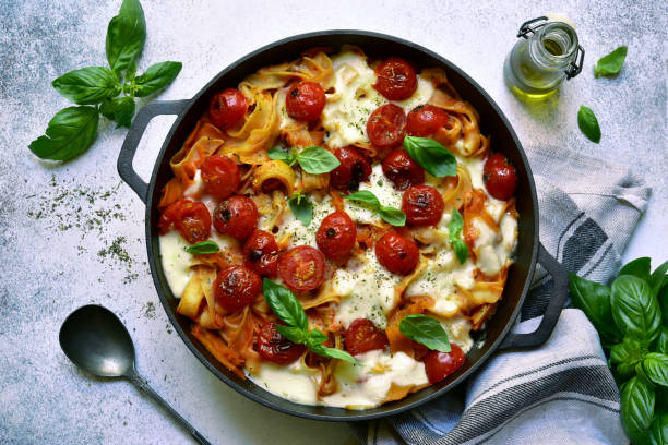 istock Pasta casserole with tomatoes and mozzarella cheese 1167427912