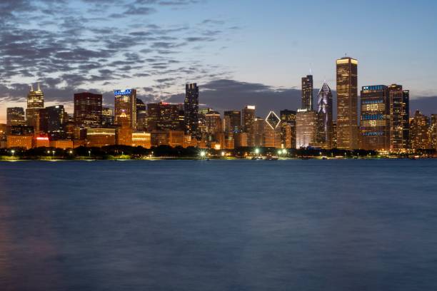istock Downtown Chicago From Lake Michigan At Night 1167427946