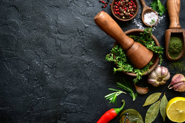 istock Culinary background with assortment of spices 1167429225