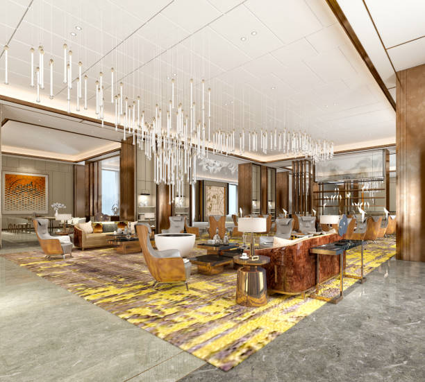 istock 3D Render of Luxury Hotel Lobby and Reception 1167430955