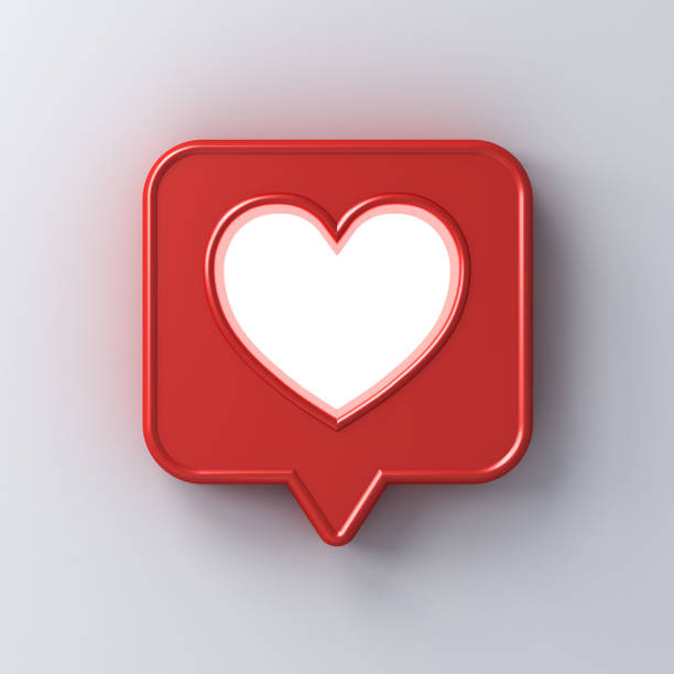 istock 3d social media notification love like icon with neon light shining through hole heart shape in red speech bubble pin isolated on white wall background with shadow 1167431643