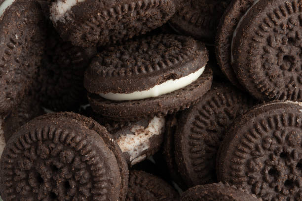 istock Black and white cookie texture, close up, background, sweets and goodies 1167431651