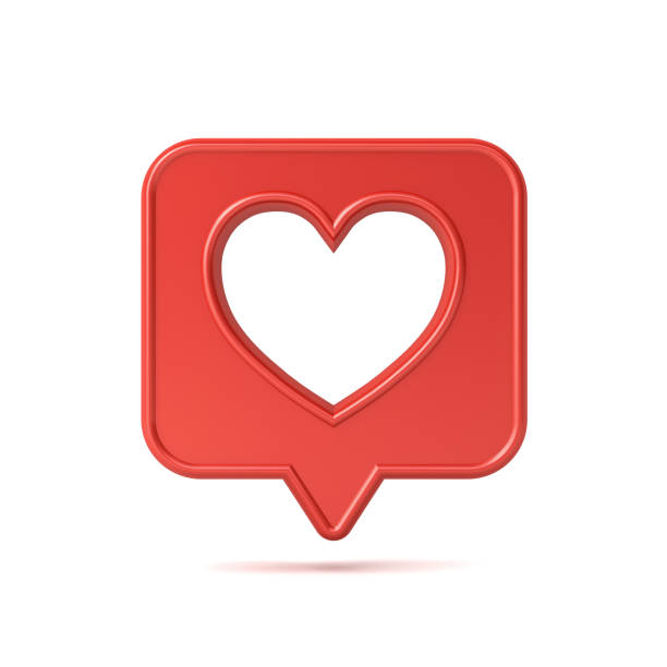 istock 3d social media notification love like icon with hole heart shape on red speech bubble pin isolated on white background with shadow 1167431670