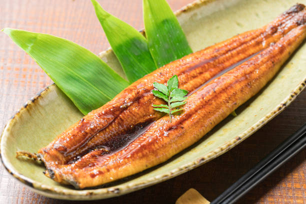 glaze-grilled eel, kabayaki, grilled unagi glaze-grilled eel, kabayaki, grilled unagi zanthoxylum stock pictures, royalty-free photos & images
