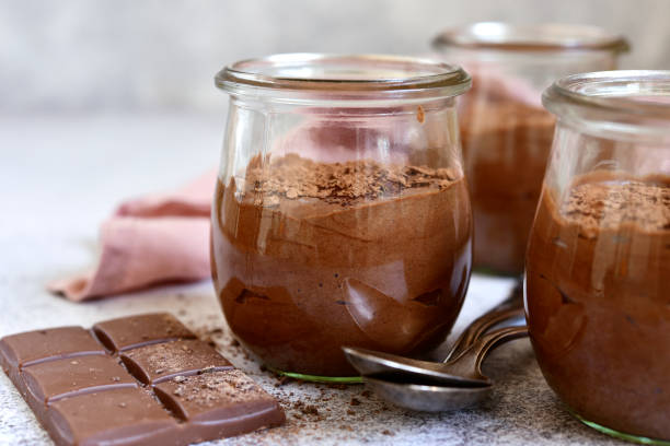 istock Homemade chocolate mousse in a glass jar 1167437219