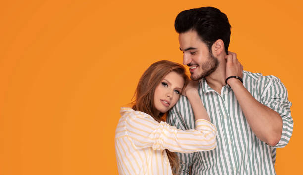 istock Beautiful couple smiling, posing together. 1167439047