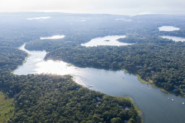 istock Aerial View of Saltwater River and Lakes in Cape Cod 1167440662