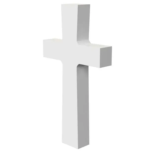 3D rendering illustration of a war memorial Cross gravestone