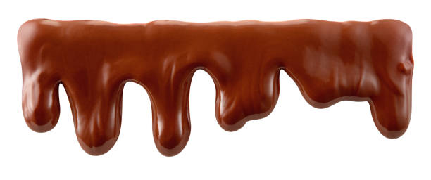 istock Melted chocolate is dripping. Chocolate streams with drops isolated on white. With clipping path. 1167443441