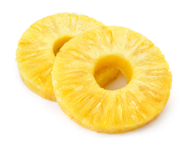 istock Pineapple ring. Pineapple slice isolated. Canned pineapple circle on white background. 1167443459