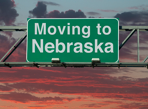 Moving To Nebraska Sign