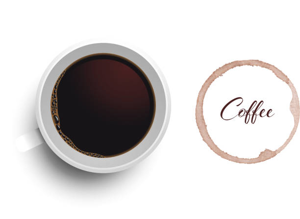 커피와 얼룩 - tea stain stock illustrations