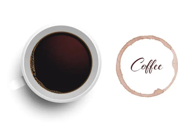 Vector illustration of coffee and stain