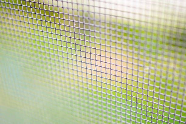 蚊帳ワイヤースクリーンは、昆虫に対する家の窓の保護にクローズアップ - mosquito mosquito netting protection insect ストックフォトと画像