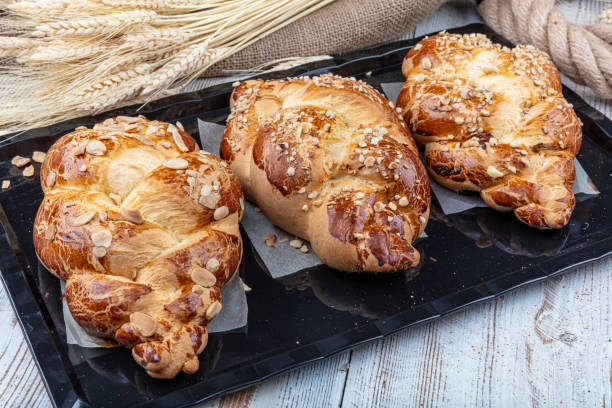 istock Easter bread with nuts and raisins. Sweet pastries with nuts and raisins. Easter buns. 1167456825