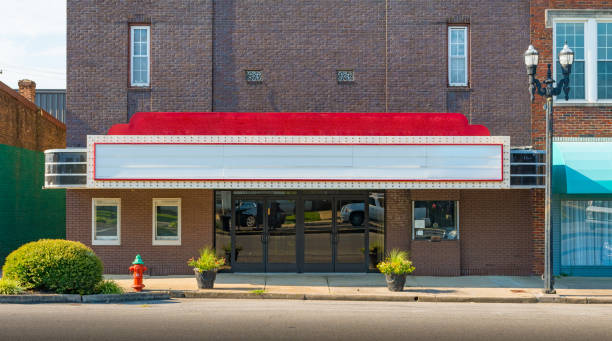 Movie Theater Marquee in Small Town