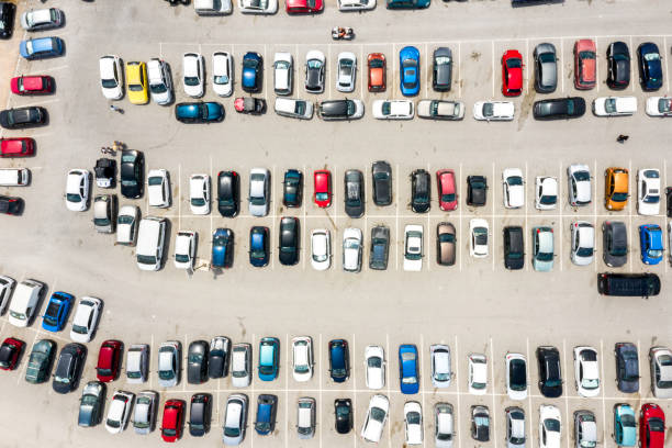 istock Aerial view of a parking lot 1167466076