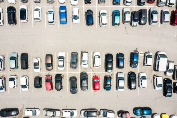 istock Aerial view of a parking lot 1167466657