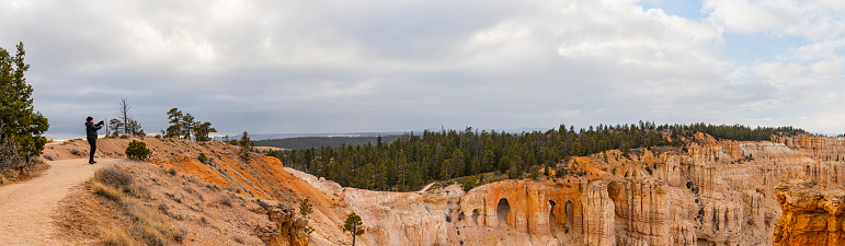 Late fall in Bryce Canyon National Park, Utah, USA. Extra-large high resolution stitched panorama.